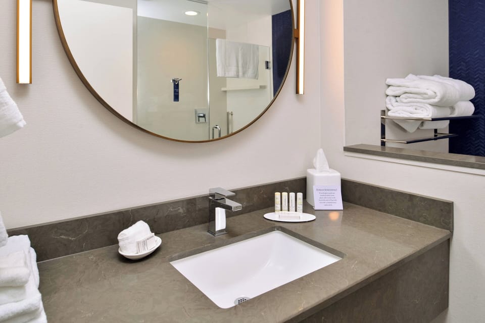 Free toiletries, hair dryer, towels, soap