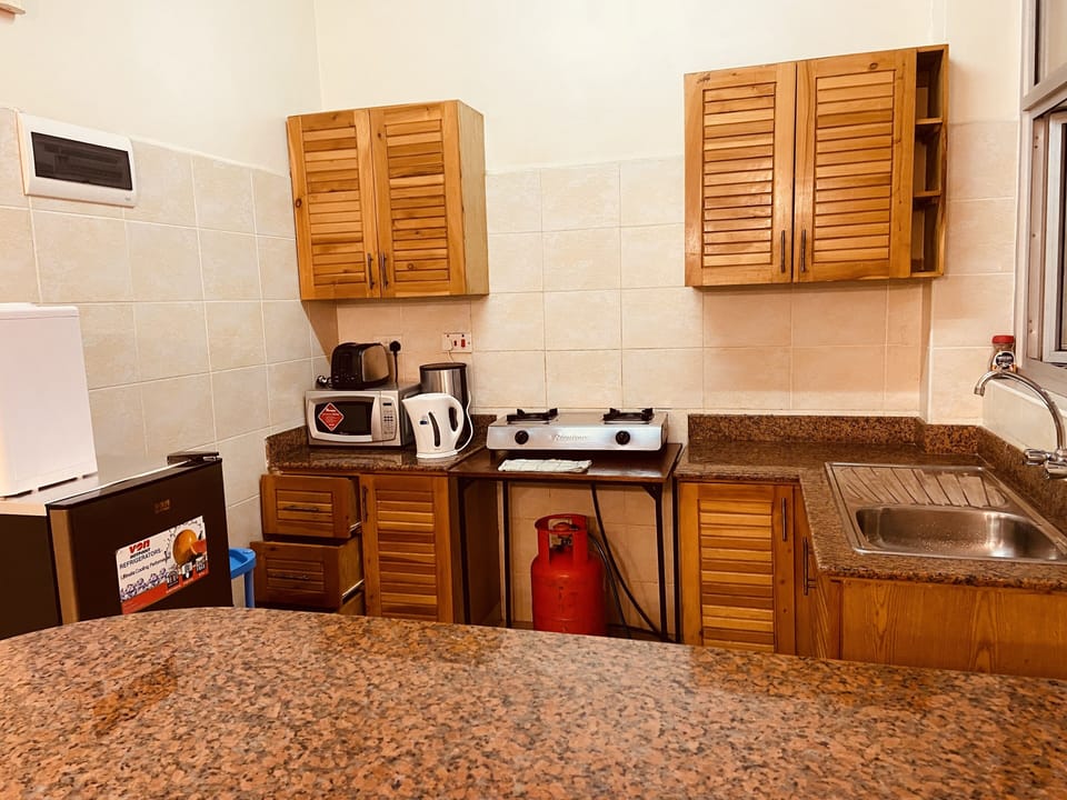 Classic Apartment, 2 Bedrooms | Private kitchen | Full-size fridge, microwave, stovetop, coffee/tea maker