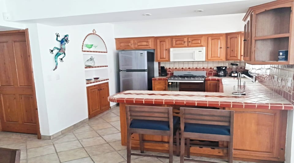 Family Villa | Private kitchen | Fridge, microwave, oven, stovetop