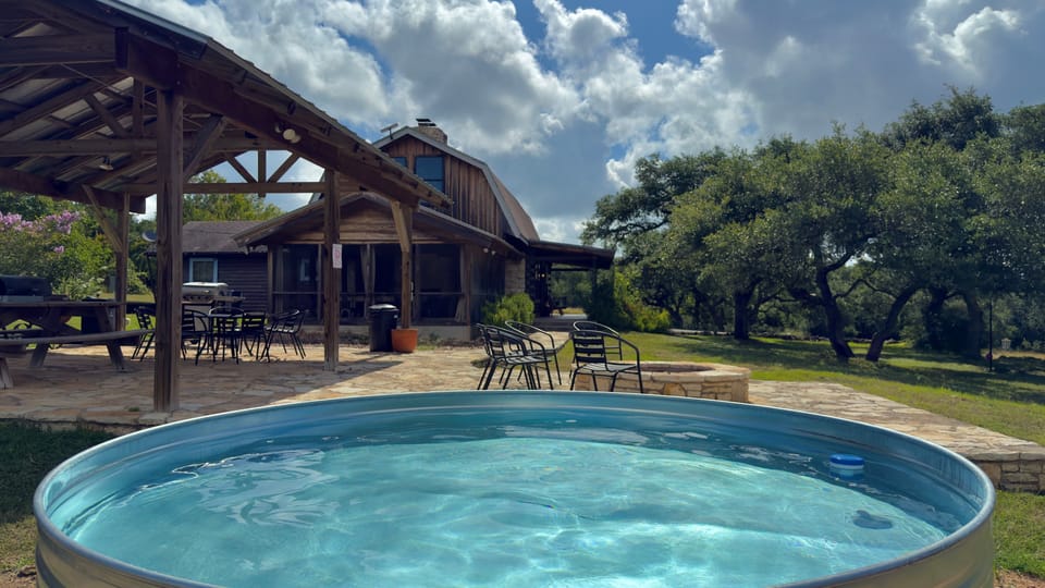 The cowboy pool is here and ready to enjoy!!! Come beat the heat and enjoy lounging in the pool!