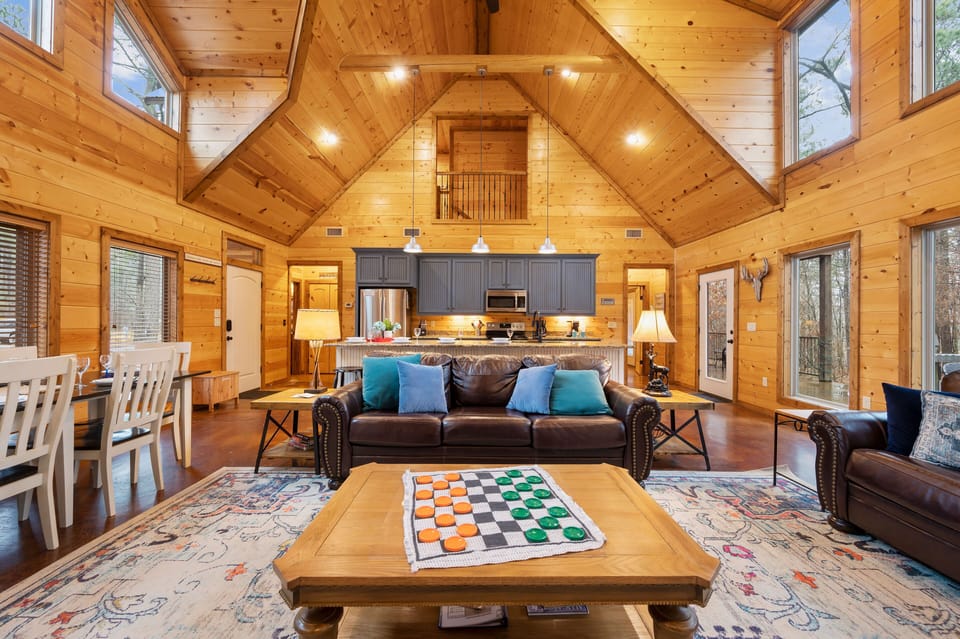 The perfect hangout space for games, laughs, and cabin memories