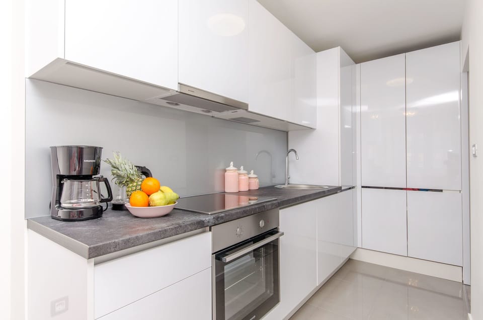 Apartment (A1) | Private kitchen | Fridge, microwave, oven, stovetop