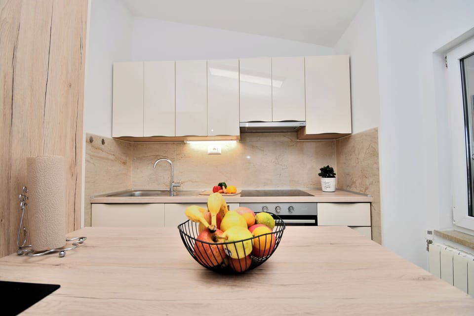 Apartment (A2) | Private kitchen | Fridge, microwave, stovetop, espresso maker