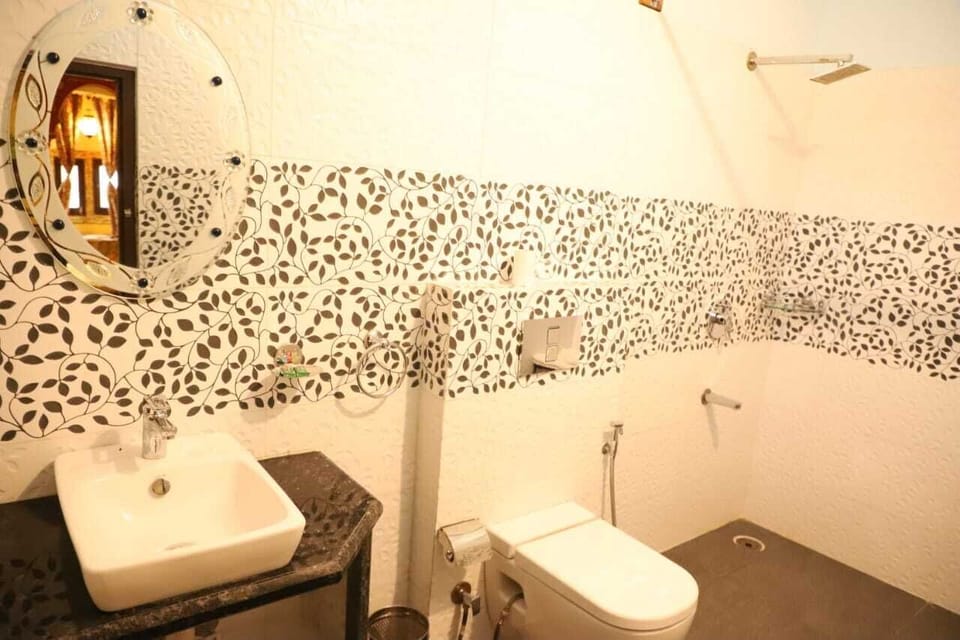 Shower, free toiletries, hair dryer, slippers