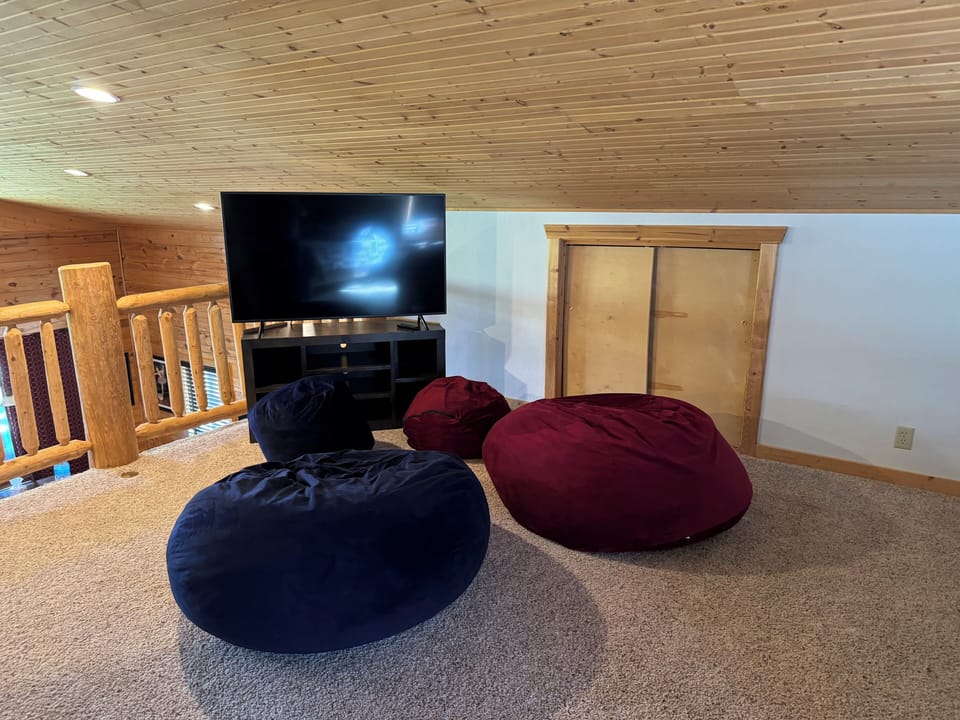 TV with seating in loft