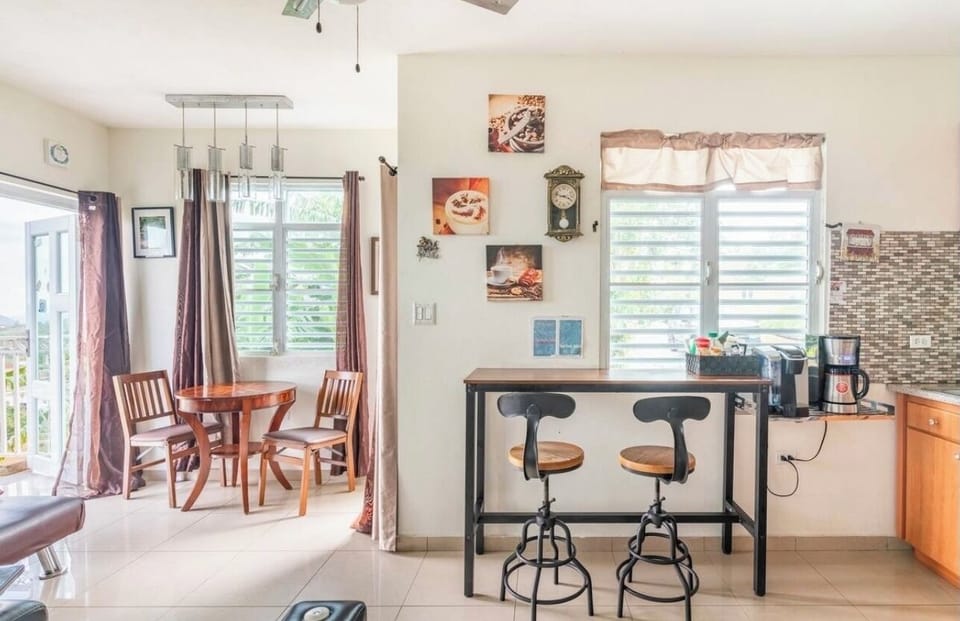 Cozy dining table or just another workspace station.
