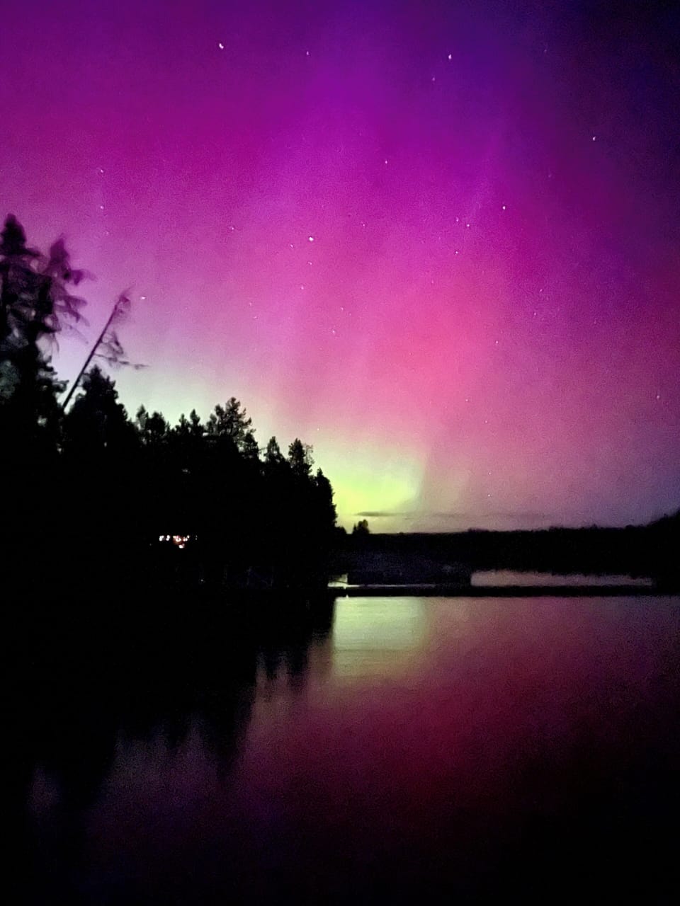 Aurora Borealis May 11, 2024. picture taken from private dock.  