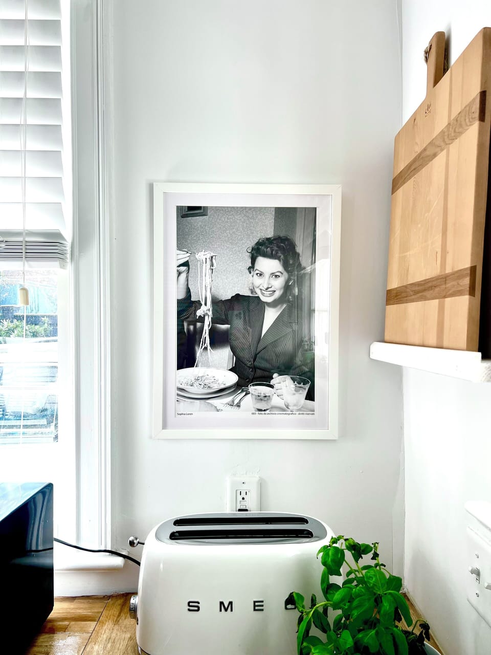 Kitchen with SMEG toaster oven 