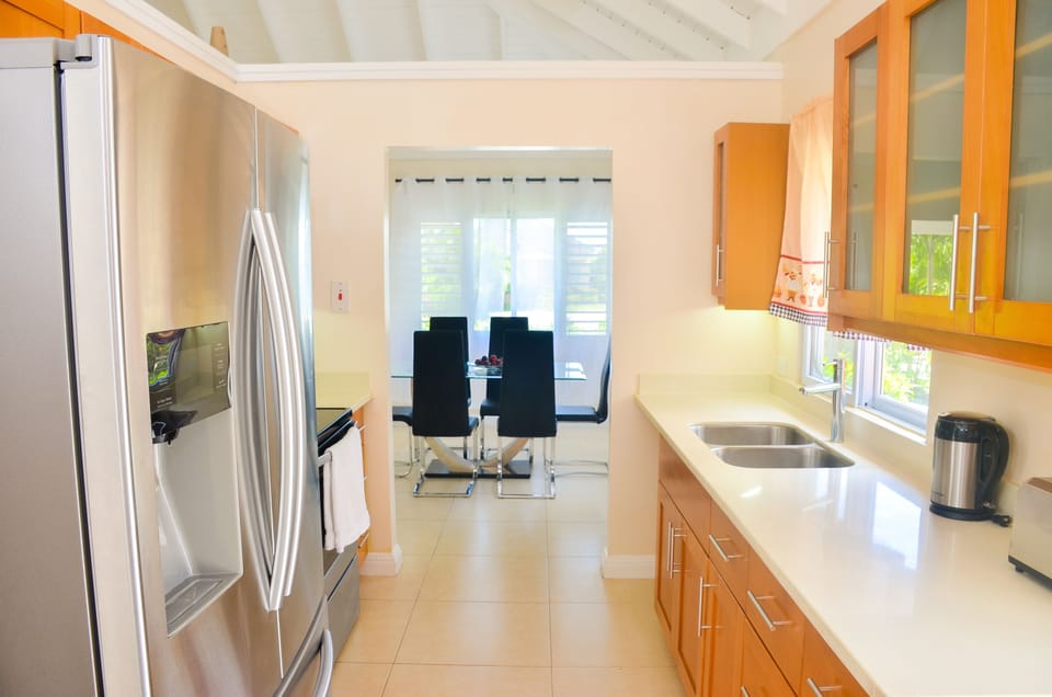 Luxury Villa | Private kitchen | Fridge, microwave, oven, stovetop