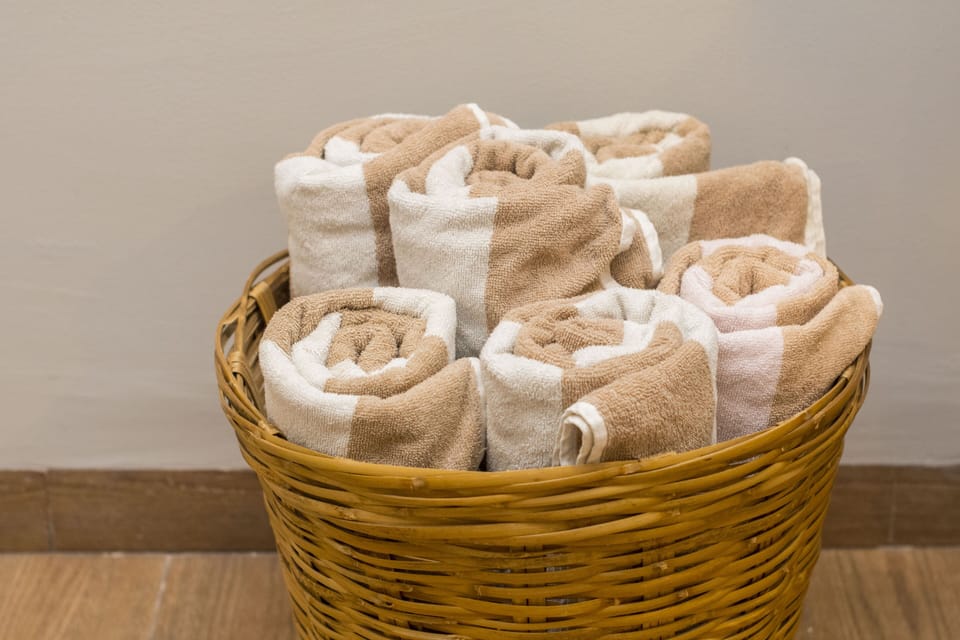 Free toiletries, hair dryer, towels, soap