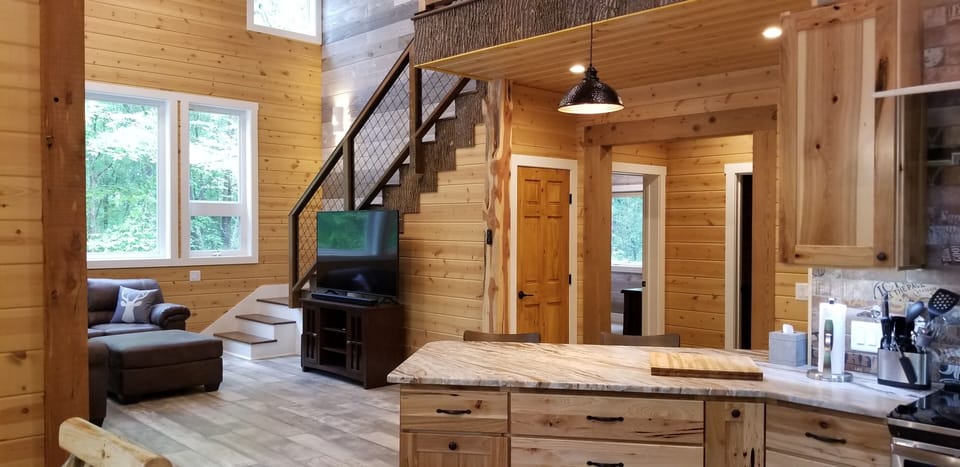 View of living from kitchen