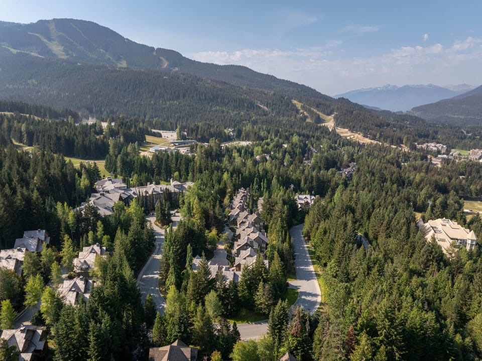 A great year-round location. Next to Blackcomb's Merlin's run, the setting is serene and forested. Every angle offers a breathtaking view.