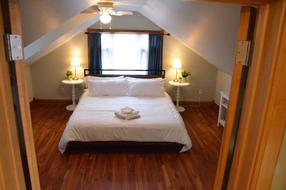 The master boasts a brand new Tuft & Needle king bed, a reading nook + patio.