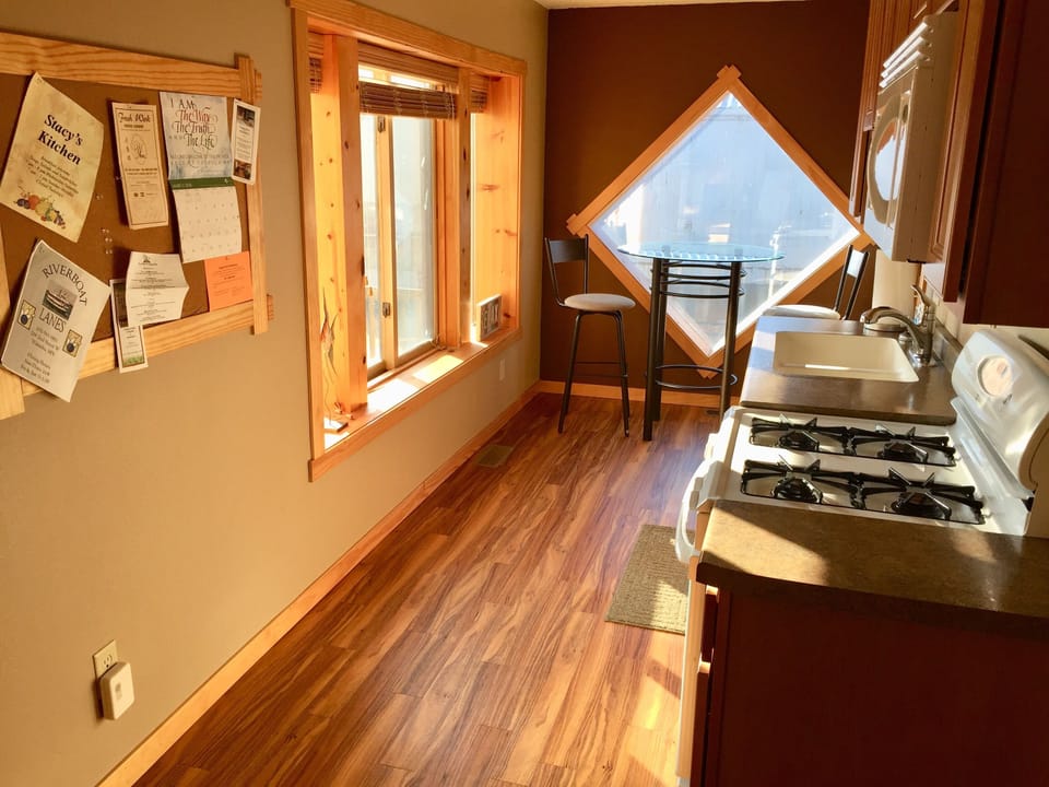 The bulletin board located in the kitchen is full of all things Wabasha!