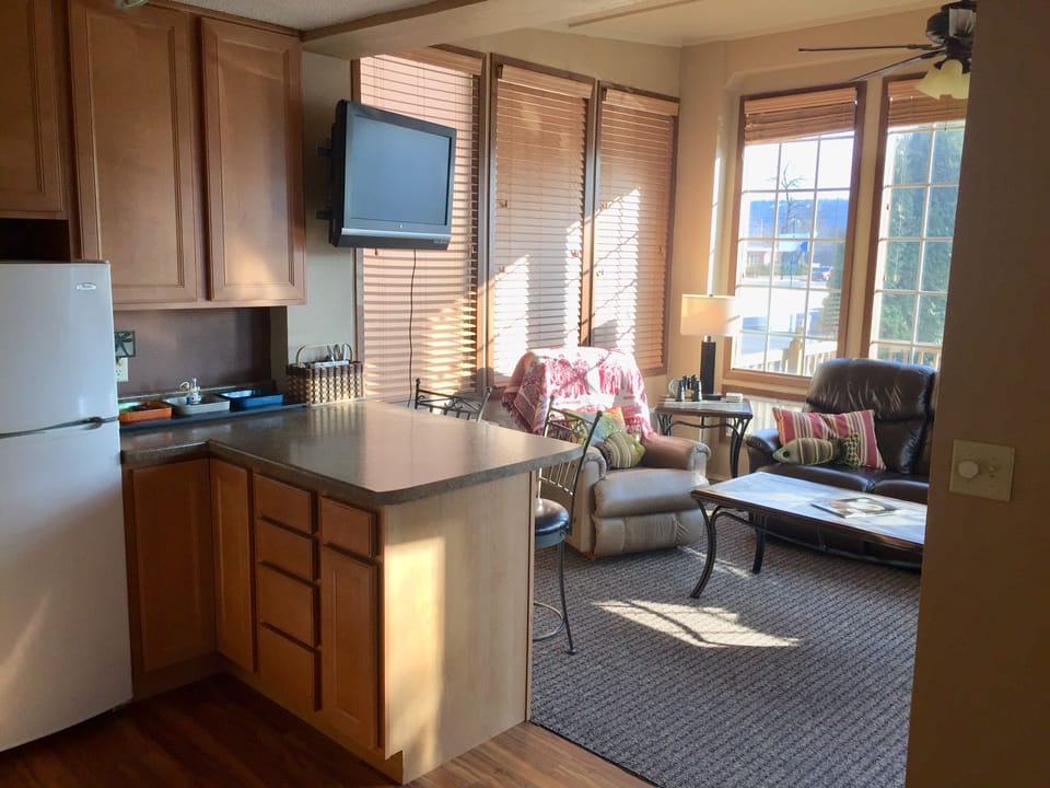 Fully stocked kitchen opens up to the living area. This is 1/2 the kitchen spac