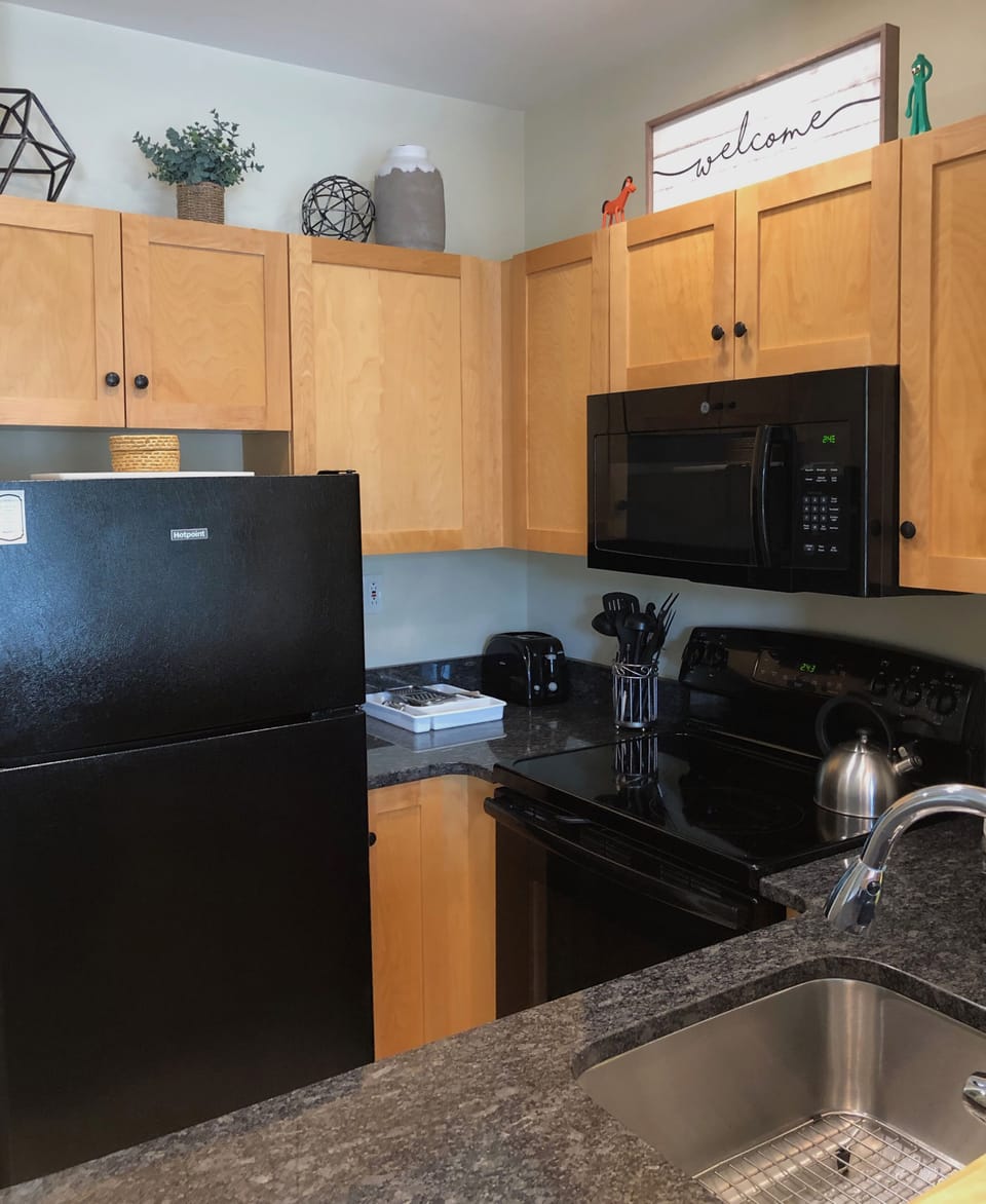 Kitchen with granite countertops