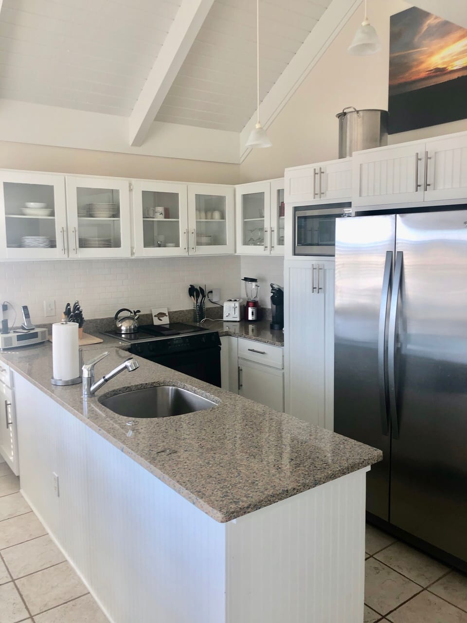 Kitchen with stainless steel appliances