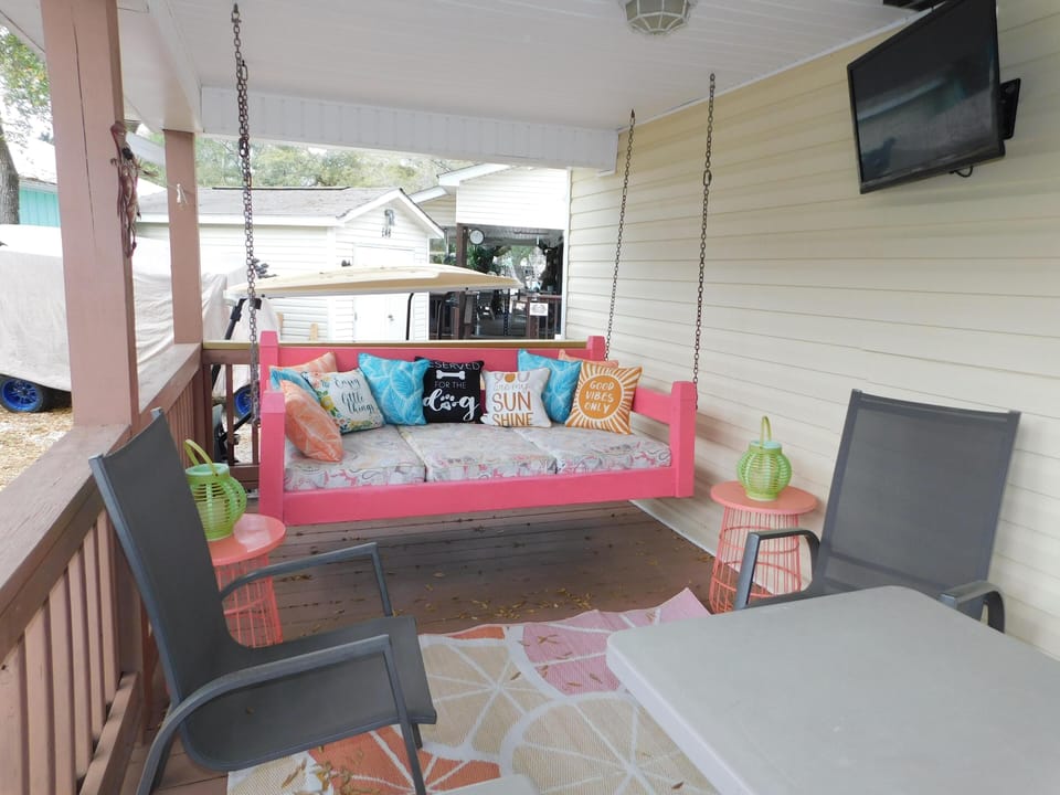 Swing Bed on front porch