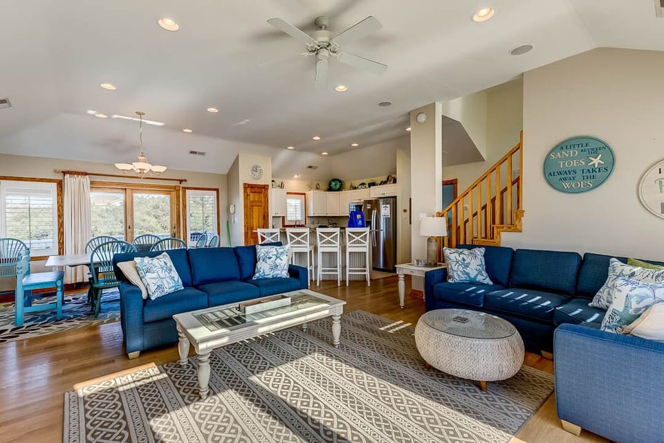 Top-Level Living Room with Deck Access