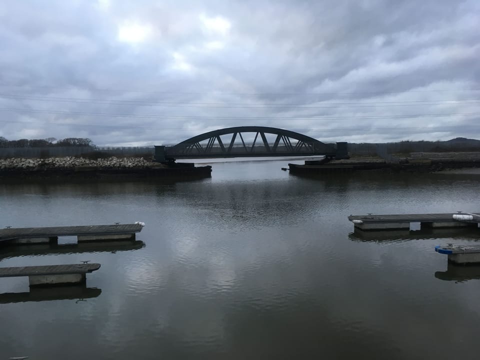 Railway bridge over the marina