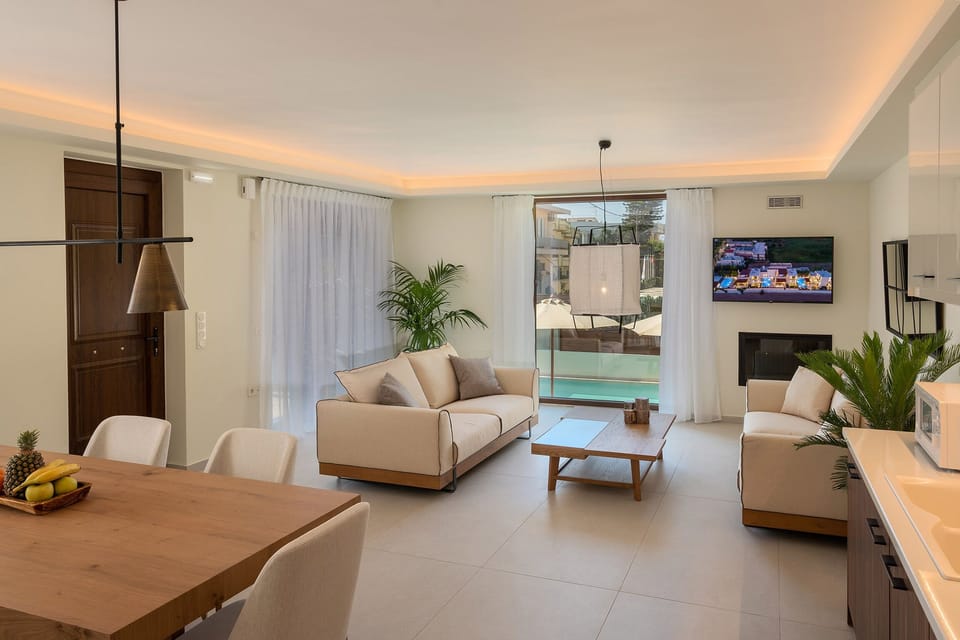 Open plan area consisted of the living room and dining table.