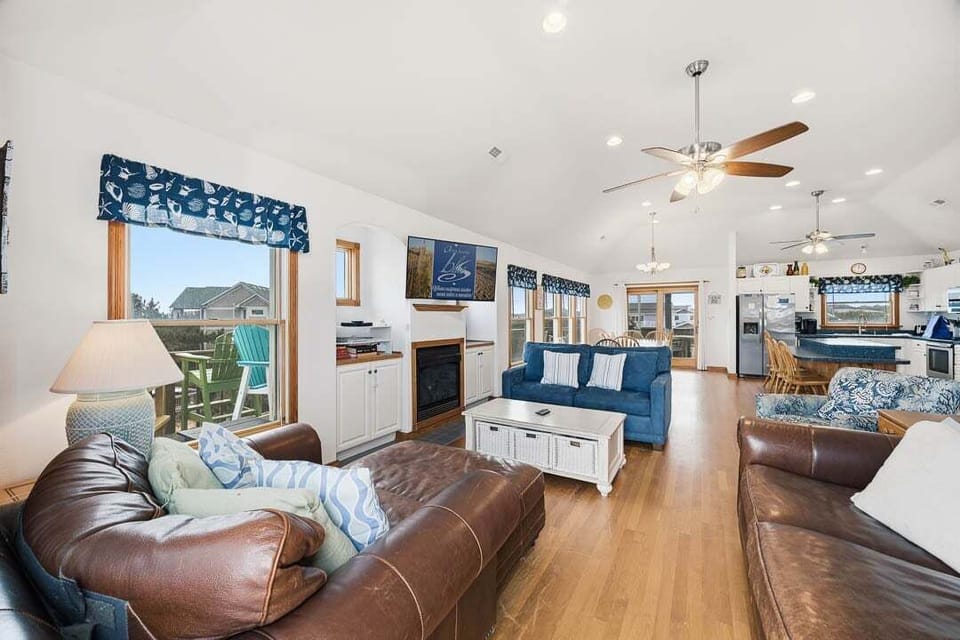 Top-Level Living Room with Deck Access