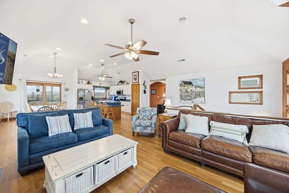 Top-Level Living Room with Deck Access