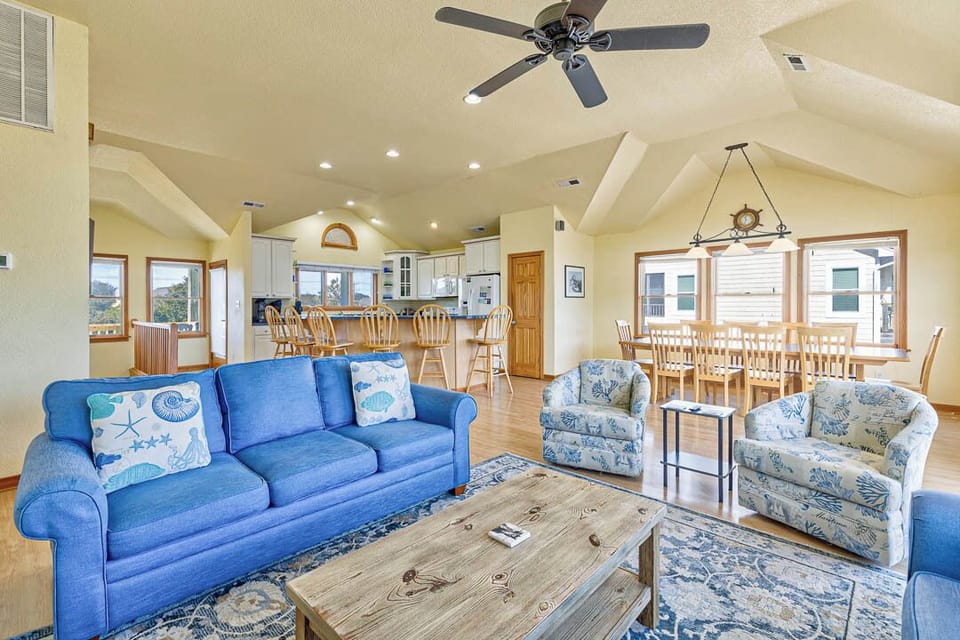 Top-Level Living Room with Deck Access