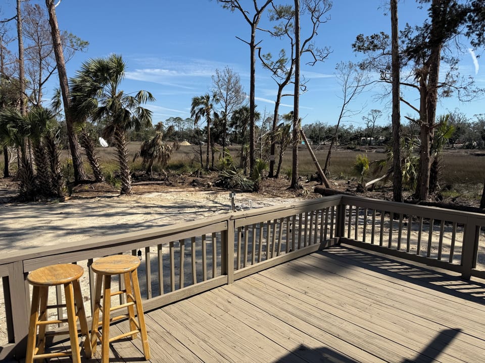 Deck with marsh views