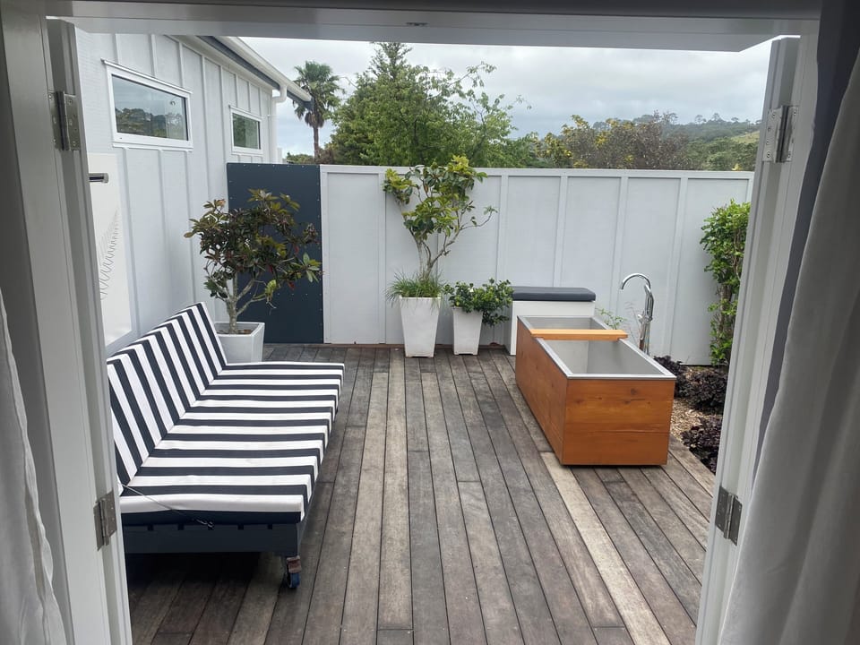 Private courtyard with outdoor bath