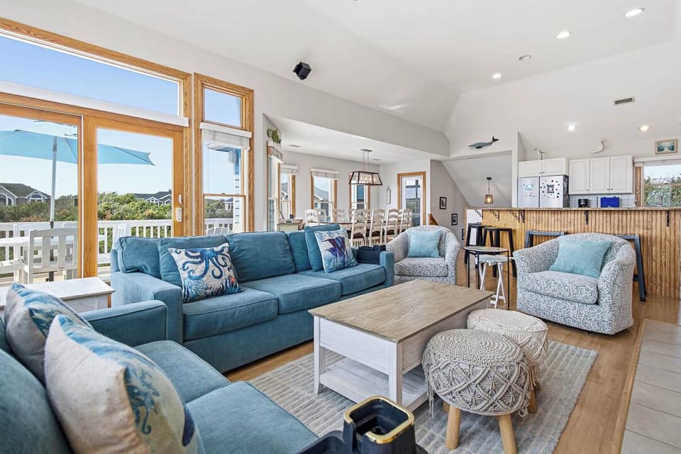 Top-Level Living Room with Deck Access