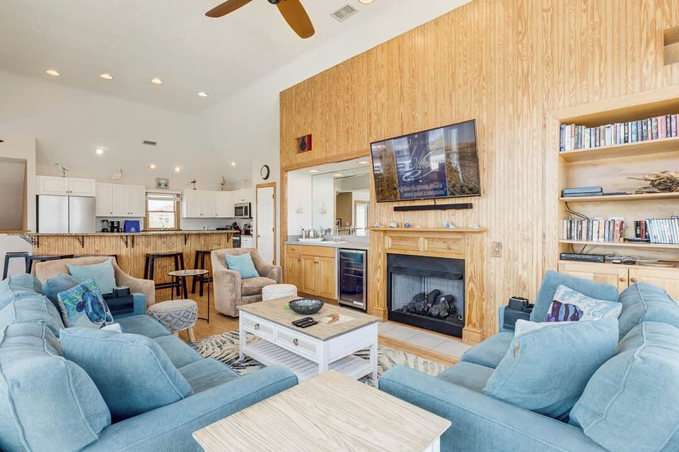 Top-Level Living Room with Deck Access