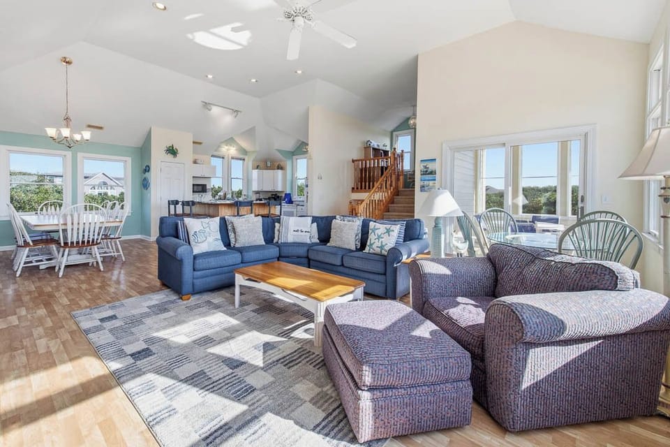 Top-Level Living Room with Deck Access