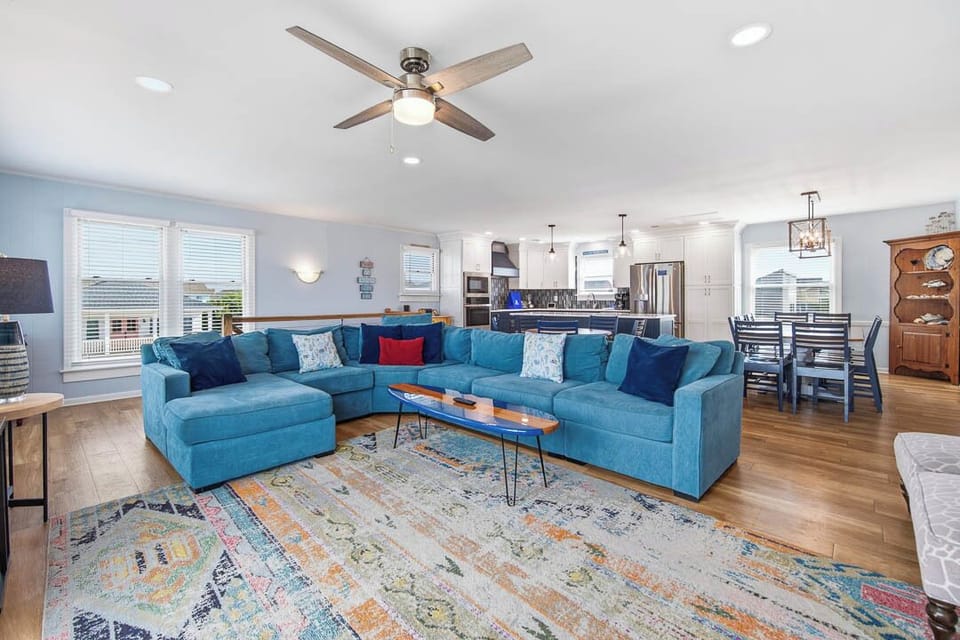 Top-Level Living Room with Deck Access