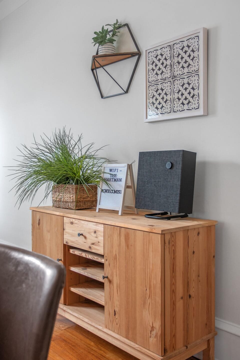 Dining room credenza with speaker