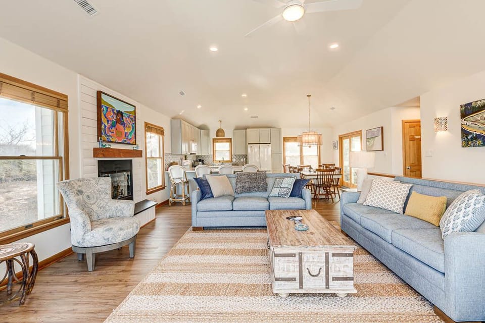 Top-Level Living Room with Deck Access