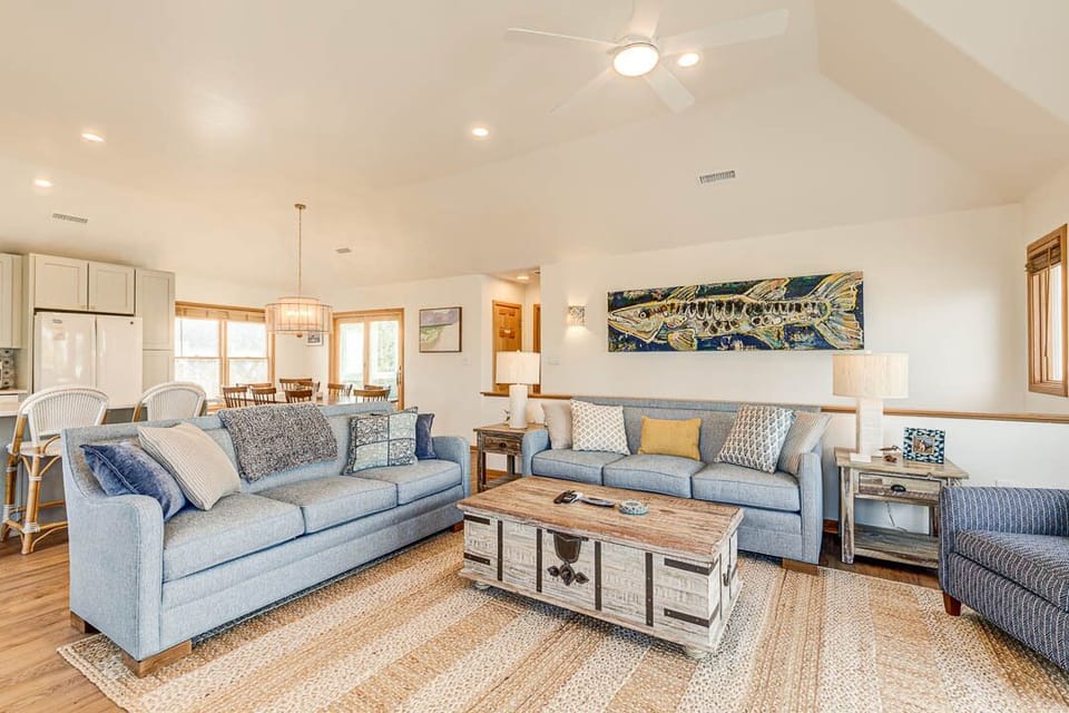 Top-Level Living Room with Deck Access