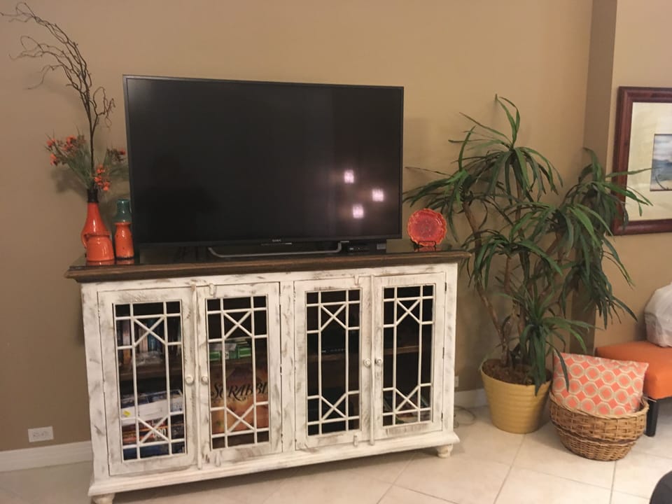 Living area with 55” TV. 