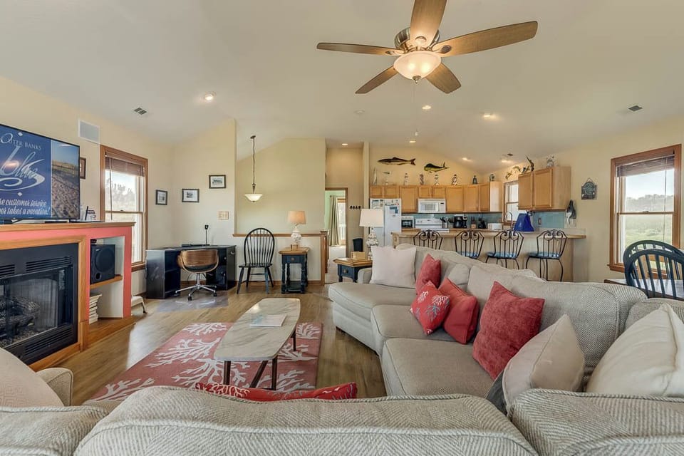 Top-Level Living Room with Deck Access