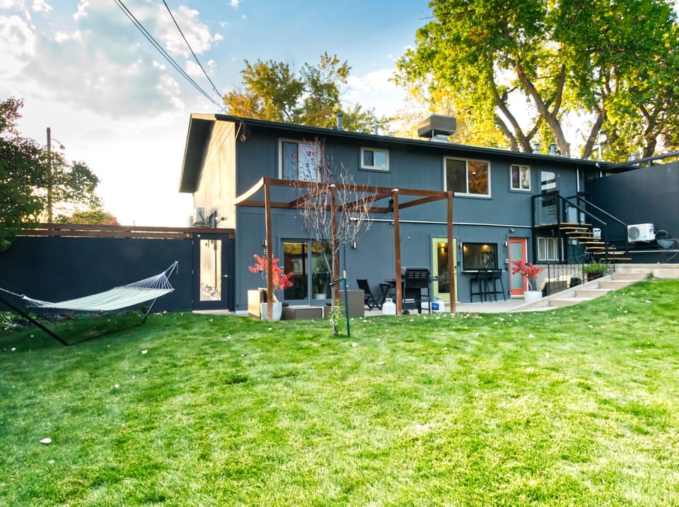 Use the shared yard, grill and hammock.
