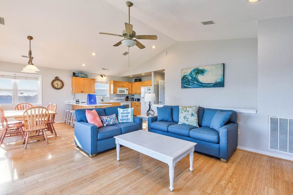 Top-Level Living Room with Deck Access