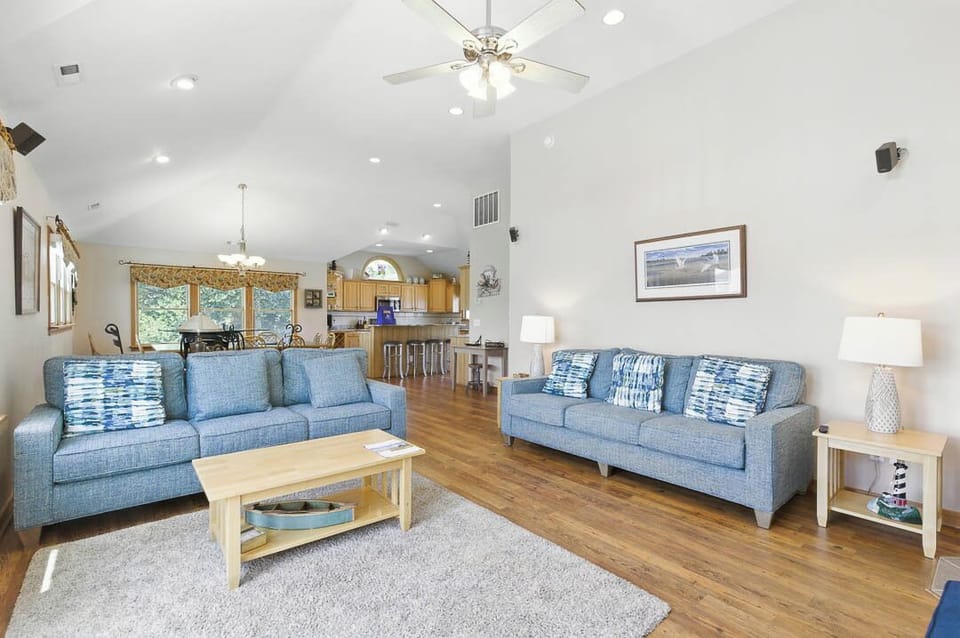 Top-Level Living Room with Deck Access