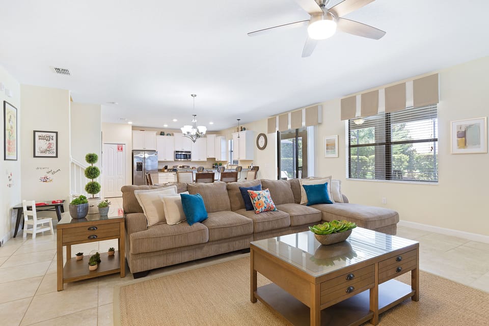 Enjoy an open living area with direct access to the kitchen