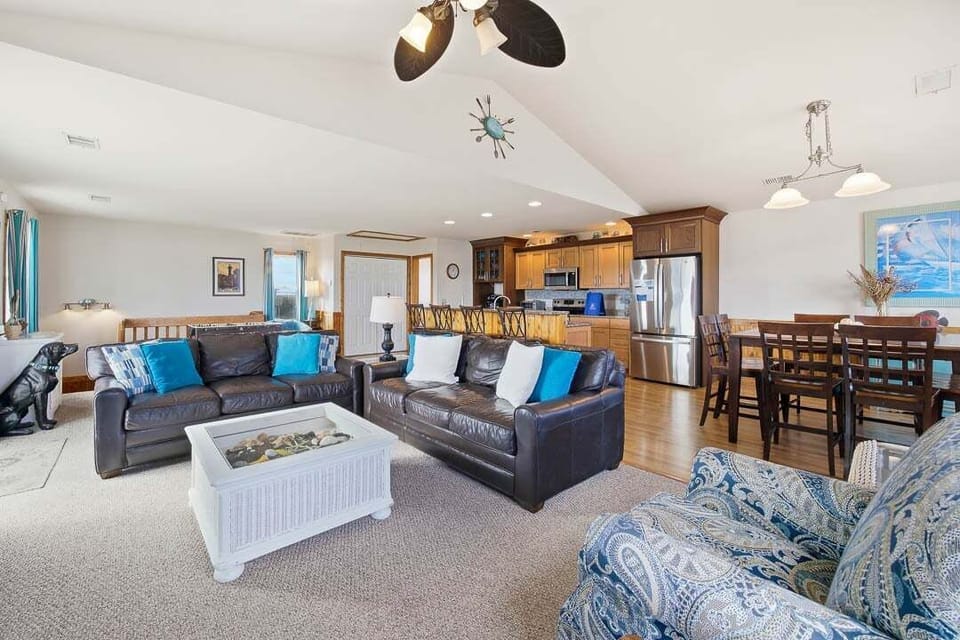 Top-Level Living Room with Deck Access