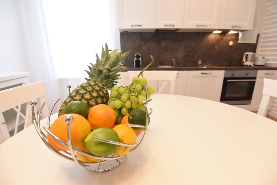 Comfort Apartment, Sea View | Private kitchen | Full-size fridge, stovetop, coffee/tea maker, electric kettle