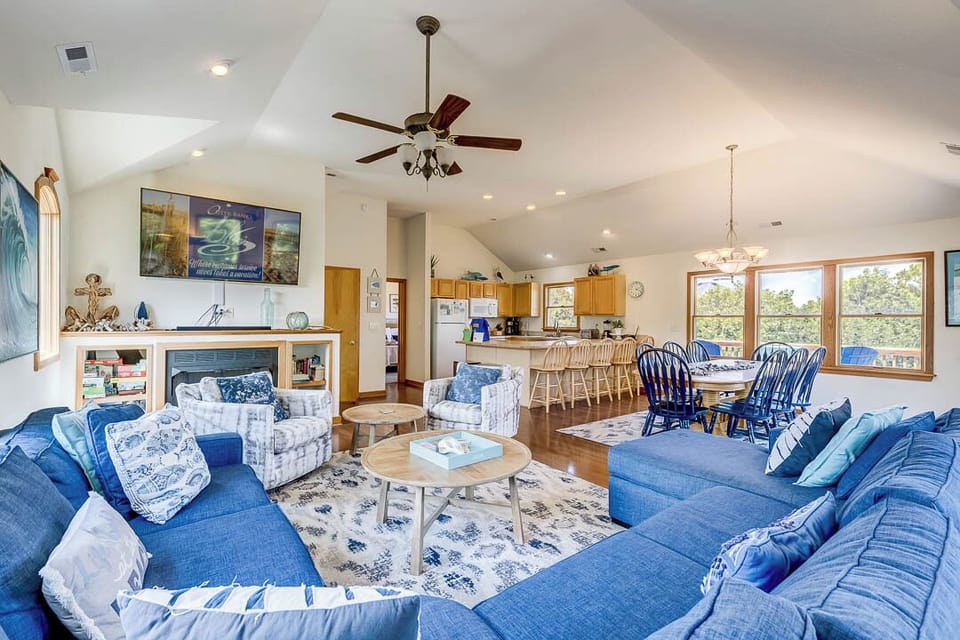Top-Level Living Room with Deck Access