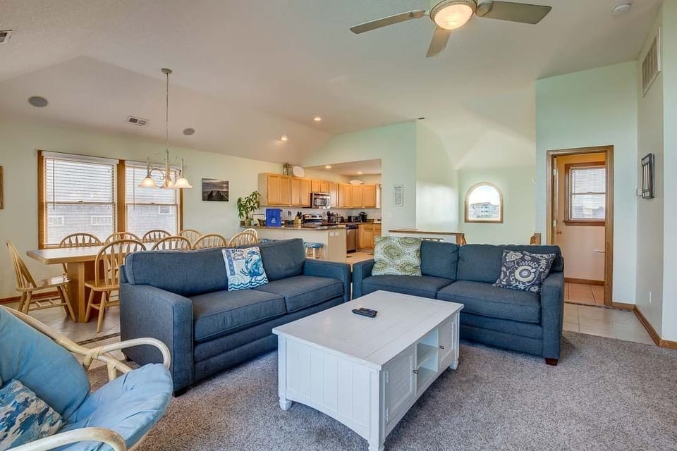Top-Level Living Room with Deck Access