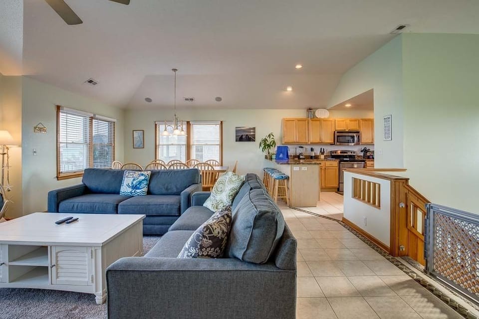 Top-Level Living Room with Deck Access