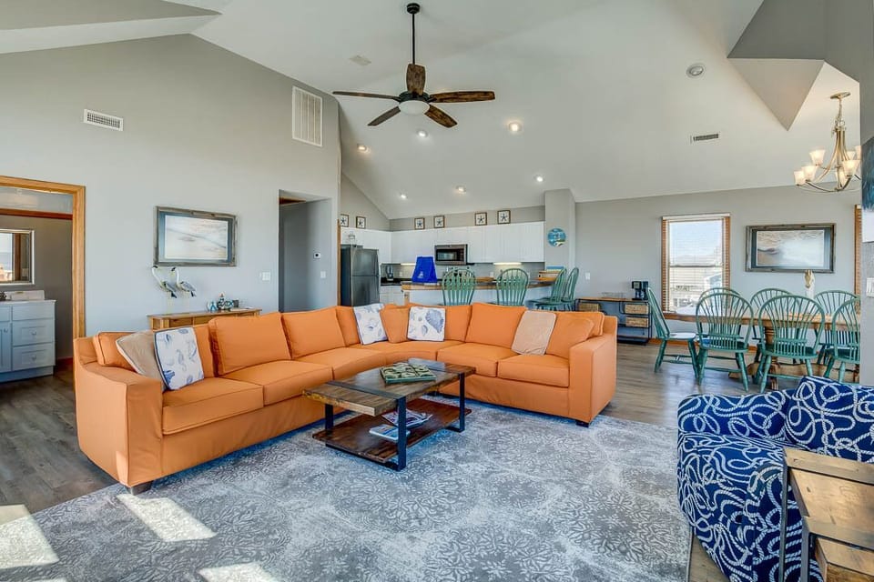 Top-Level Living Room with Deck Access