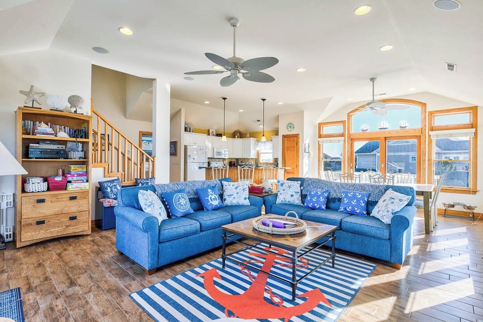 Top-Level Living Room with Deck Access